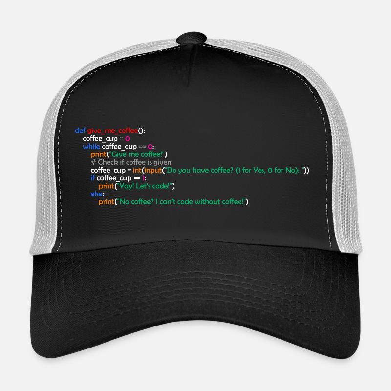 Café, Programmation, Drôle, Café Casquette trucker 