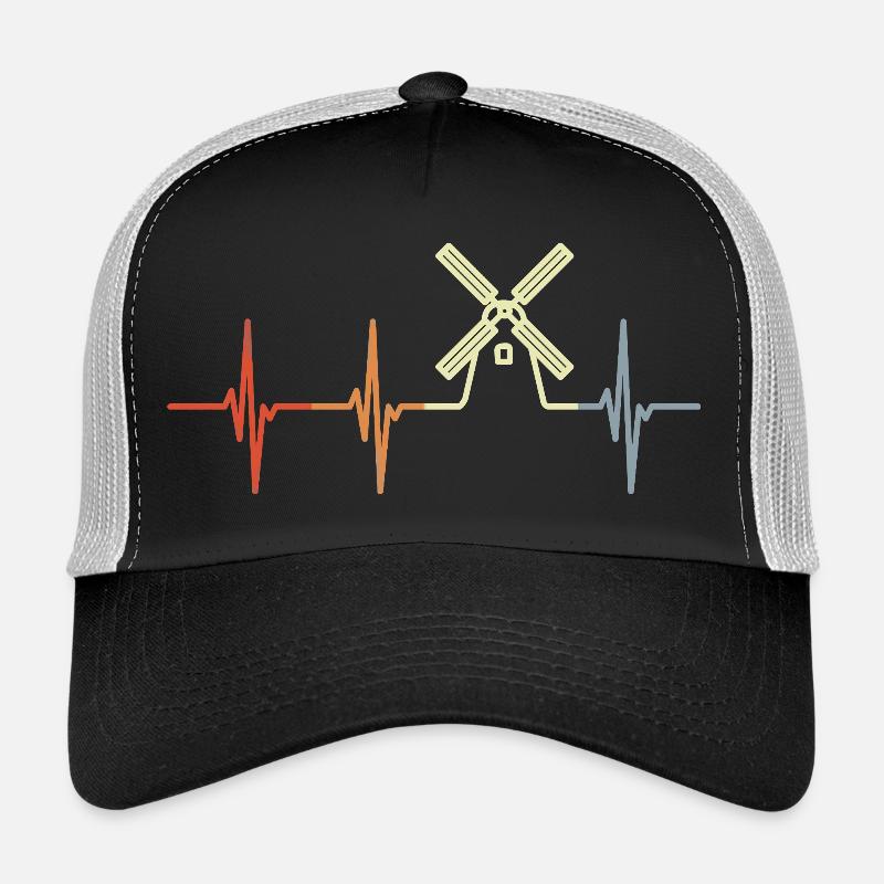 Cardiogramme du moulin à vent Casquette trucker 
