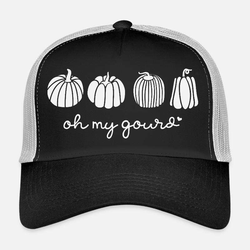 Kürbis-Illustration mit Text LARP Trucker Cap