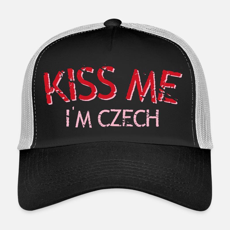Küss mich Ich bin Tscheche Distressed Trucker Cap