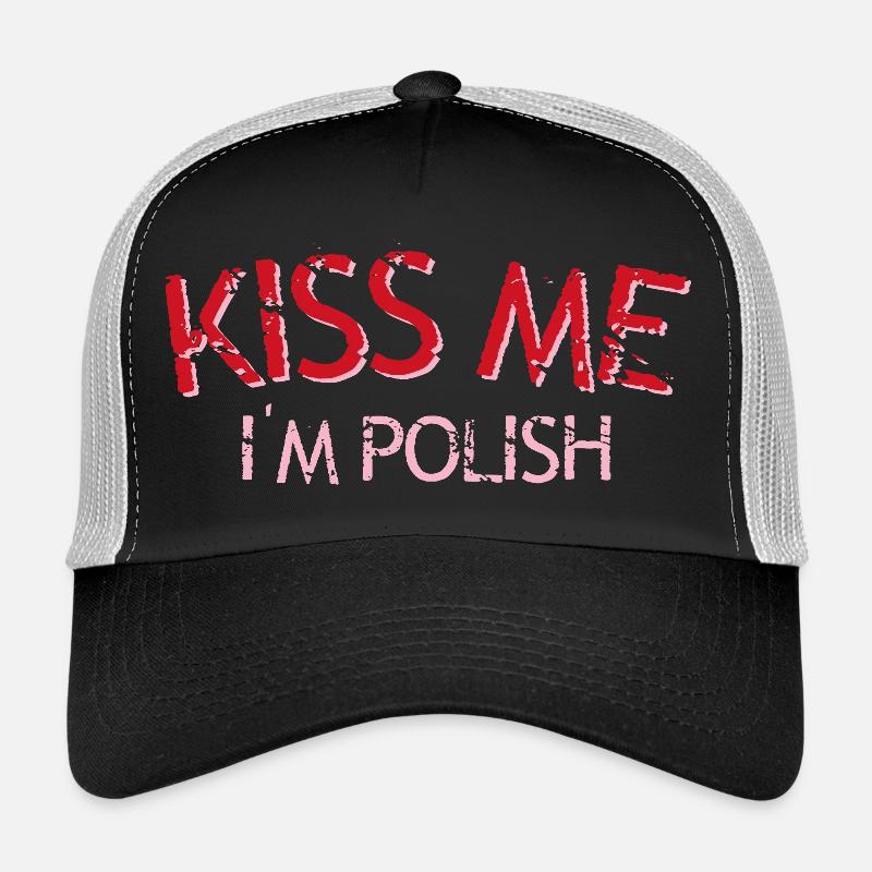 Kiss Me I’m Polish – Conception de texte usé Casquette trucker 