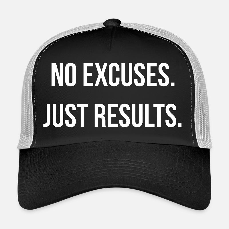 NO EXCUSES. JUST RESULTS. | Greyline Official - Trucker Cap - Schwarz/Steingrau
