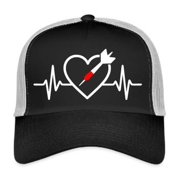 Herzpfeile – Leidenschaft und Präzision - Trucker Cap - Schwarz/Steingrau - Vorne
