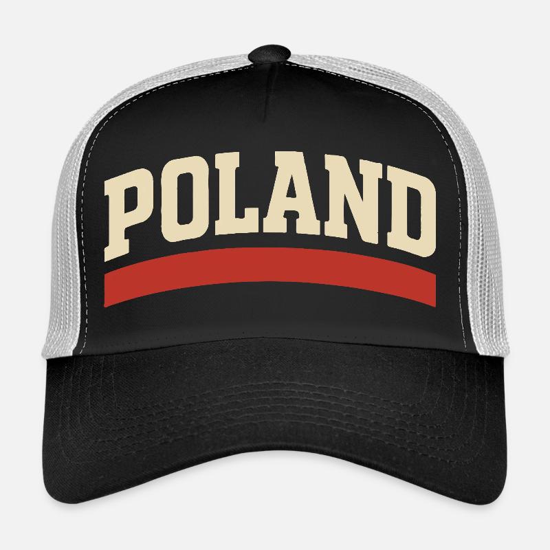 Poland Retro Typography Trucker Cap