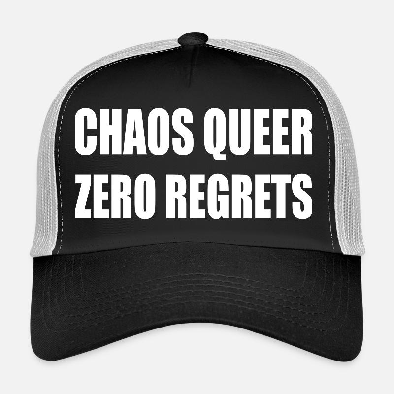 Chaos Queer Zéro Regret - Casquette trucker  - noir/gris pierre