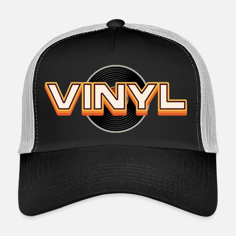 Vinyl Retro Typography Design Trucker Cap