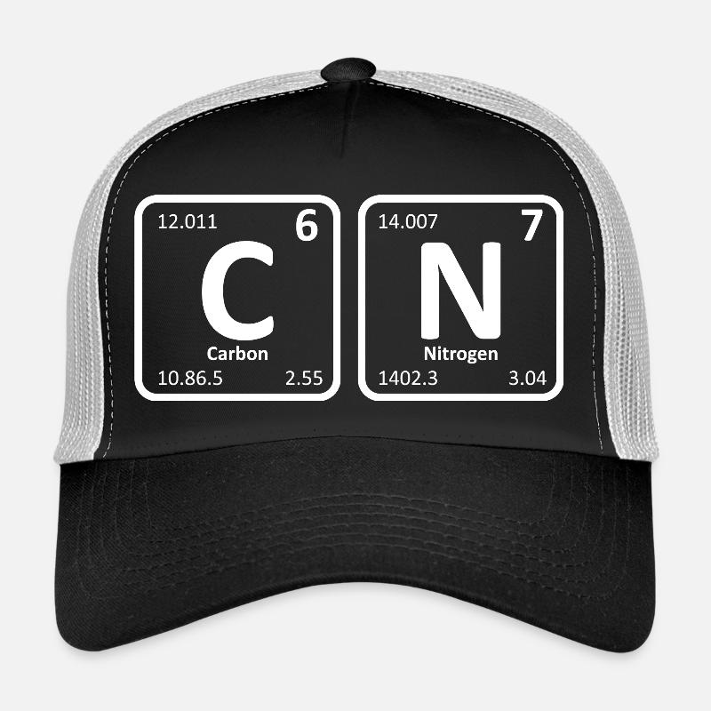 67 - Siebenundsechzig Meme Sechs Sieben, Chemie Kohlenstoff - Trucker Cap - Schwarz/Steingrau