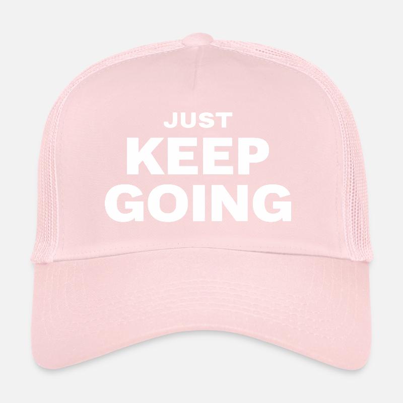 JUST KEEP GOING Motivation Spruch Sport Trucker Cap