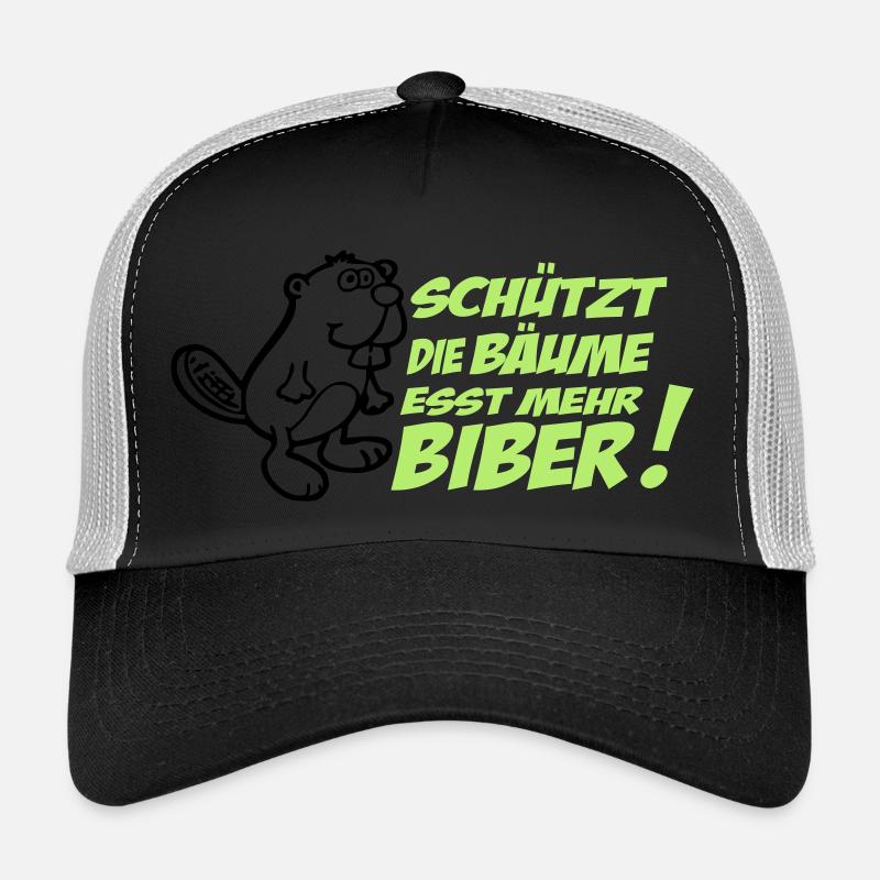 Protects the trees - eat more beavers! - Trucker Cap - black/stone grey