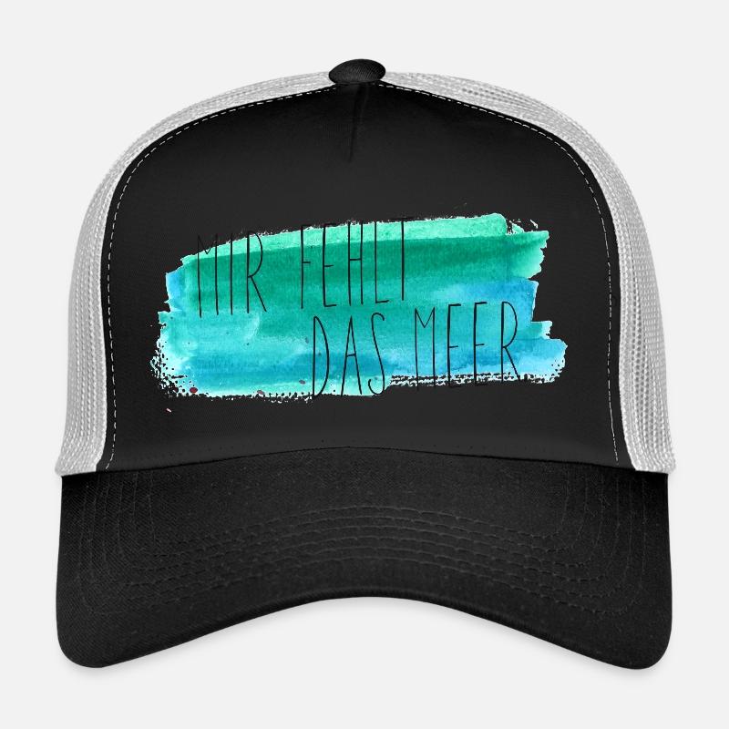 Mir fehlt das Meer. - Trucker Cap - Schwarz/Steingrau