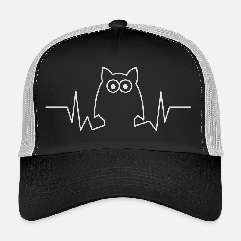 Herzschlag Eule - Trucker Cap - Schwarz/Steingrau