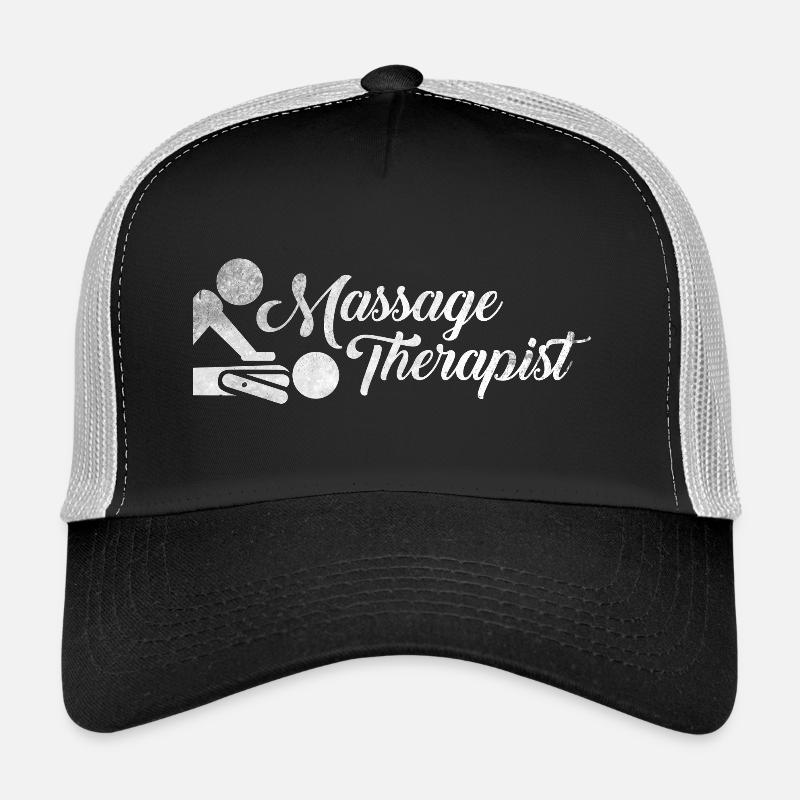Massage Therapist Geschenk Massagetherapeut Shirt - Trucker Cap - Schwarz/Steingrau