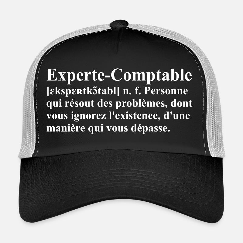 Experte-Comptable Définition - Casquette trucker  - noir/gris pierre
