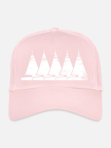 Sailing Ship Drawing - Trucker Cap - pale pink - Front