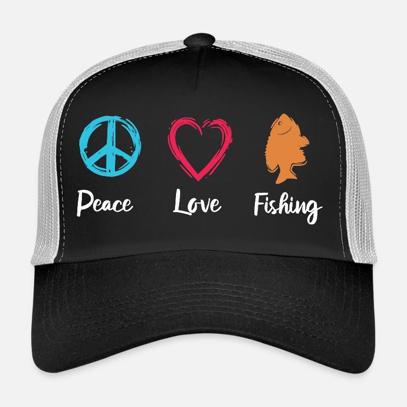 Peace Love Pêche Casquette trucker 
