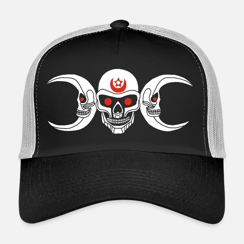 White Whimsical Skull Trucker Cap