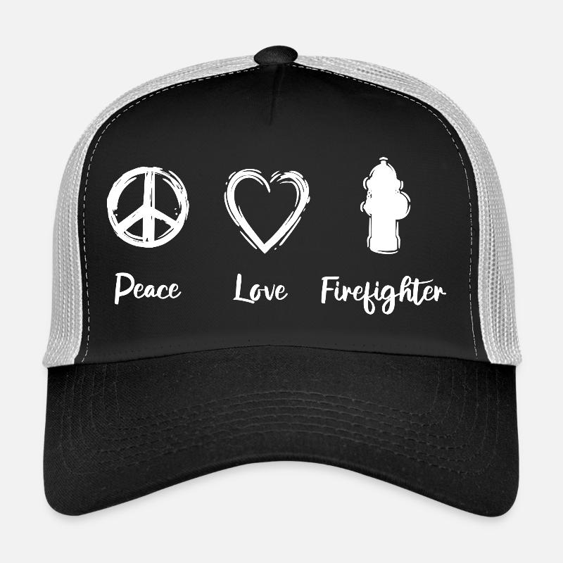 Frieden Liebe Feuerwehr Trucker Cap