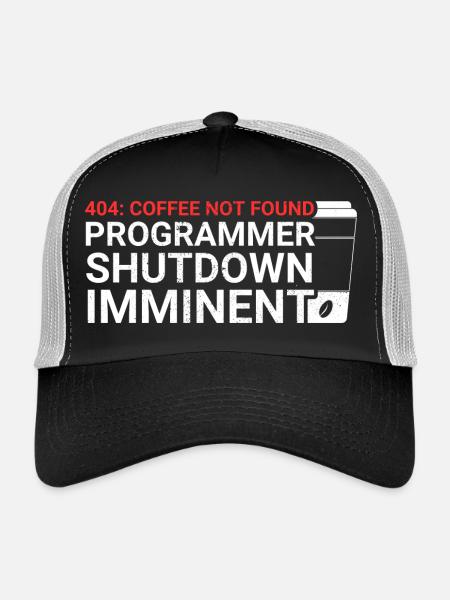 Programmers generate code from coffee - Trucker Cap - black/stone grey - Front