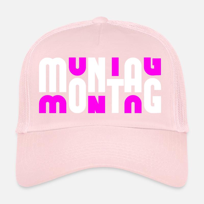 Lundi Blanc/Rose Casquette trucker 