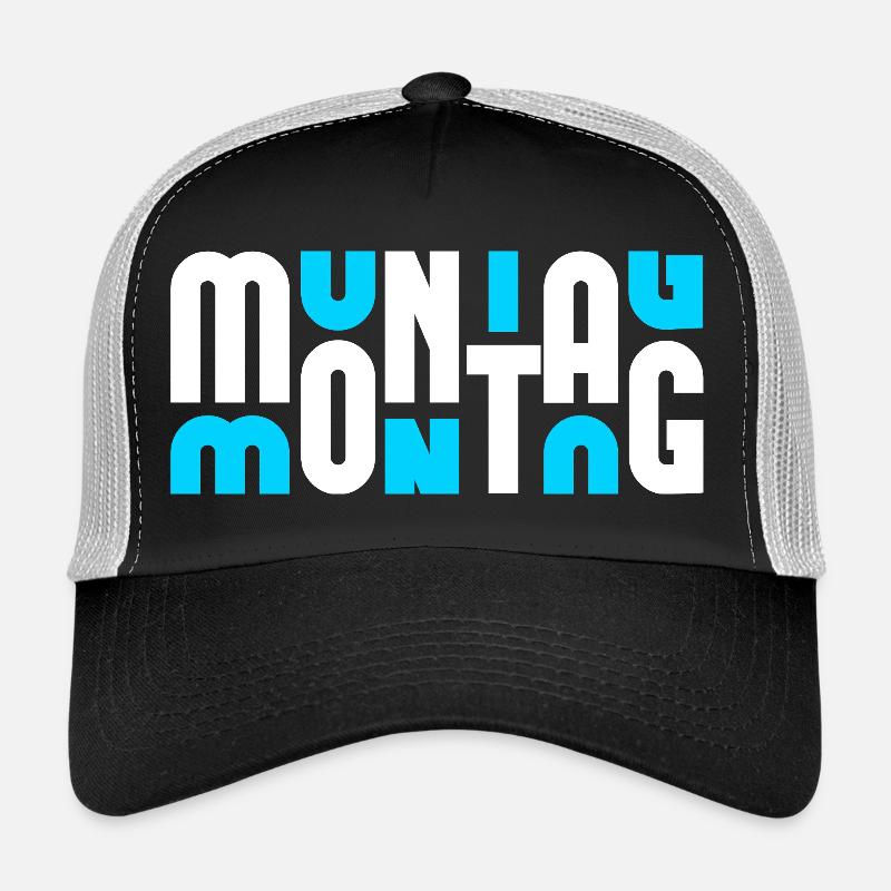 Motif Monday Blanc/Cyan Casquette trucker 