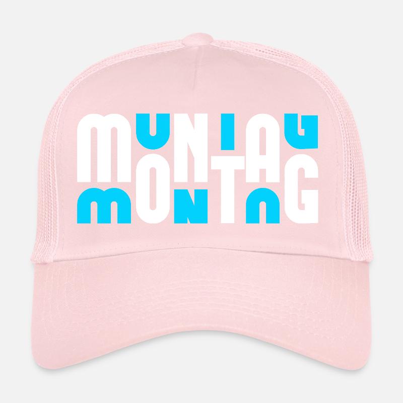 Motif Monday Blanc/Cyan Casquette trucker 