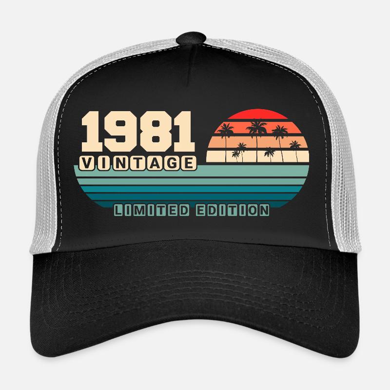 44. Geburtstag 1981 Vintage 1981 Retro Sunset Trucker Cap