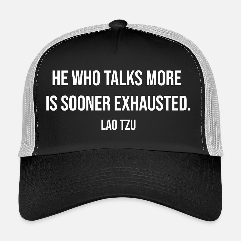 Lao Tzu Silence Quote Typography Trucker Cap