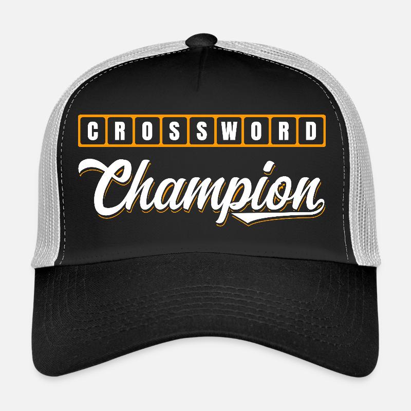 Conception typographique de Champion des mots croisés Casquette trucker 