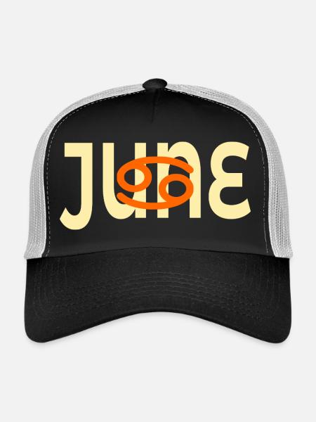 Birthday June - Zodiac Sign Cancer - Trucker Cap - black/stone grey - Front
