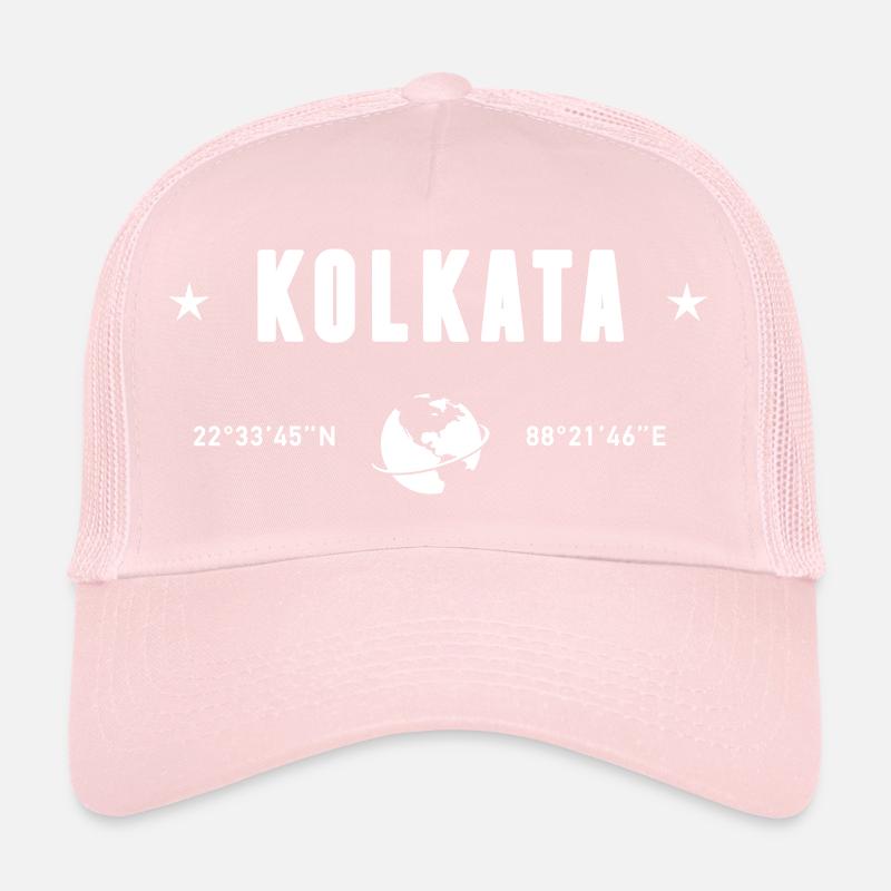 Kolkata India Coordinates Planet Earth Trucker Cap