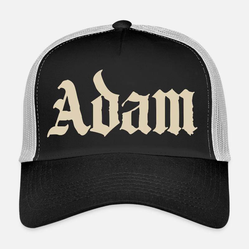 Adam Gothic Script Tee Trucker Cap