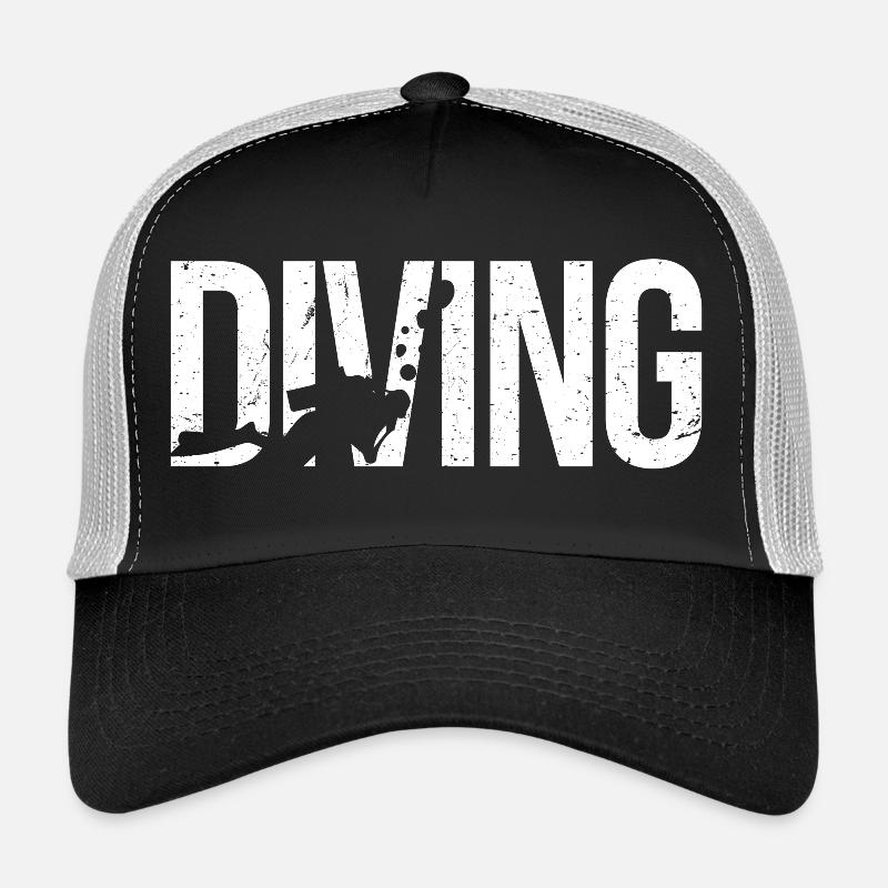Funny Diving Diver Dive Shirt Diving - Trucker Cap - Schwarz/Steingrau