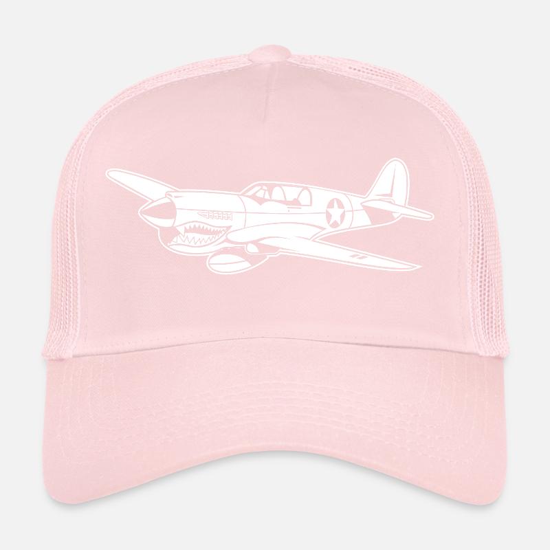 Fighter plane / warplane Warhawk 02_weiß Trucker Cap