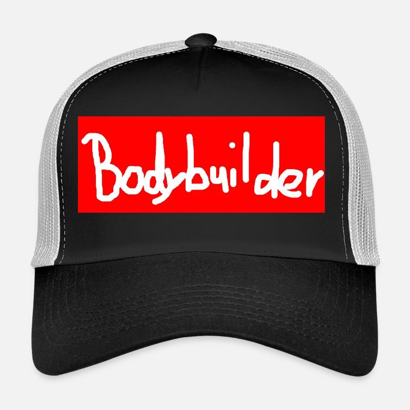 Bodybuilder lettering - Trucker Cap - black/stone grey