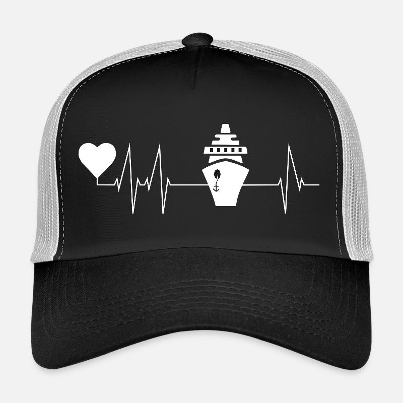 Kreuzfahrt Herzschlag, Kreuzfahrer Schiff Geschenk - Trucker Cap - Schwarz/Steingrau
