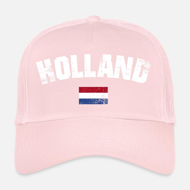 Holland Distressed Typography Trucker Cap