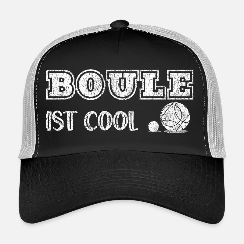 Boule ist cool Spiel Petanque Boules Boulekugel - Trucker Cap - Schwarz/Steingrau
