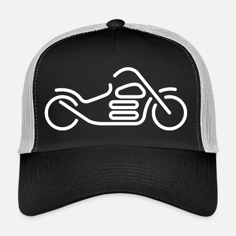 chopper drawing motorcycle motorrad flat design Trucker Cap