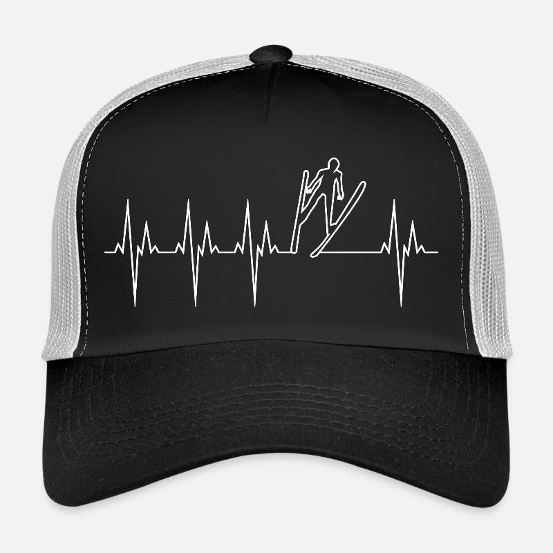 Ski Jumping Electrocardiogram ECG Ski Jumping Trucker Cap