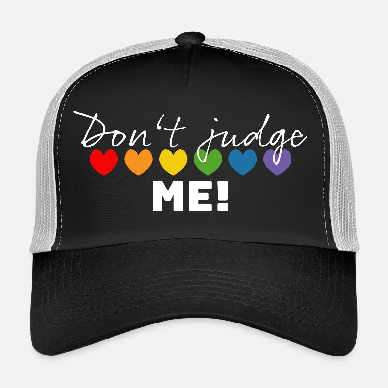 Regenbogenherzchen dont judge me weiss Trucker Cap