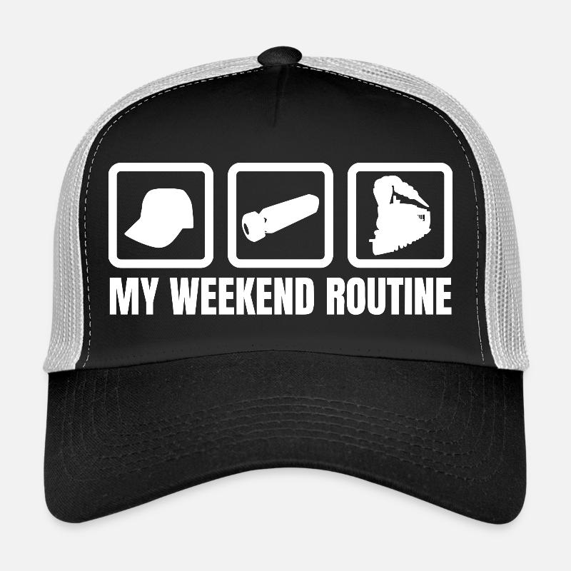 Meine Wochenendroutine - Trucker Cap - Schwarz/Steingrau