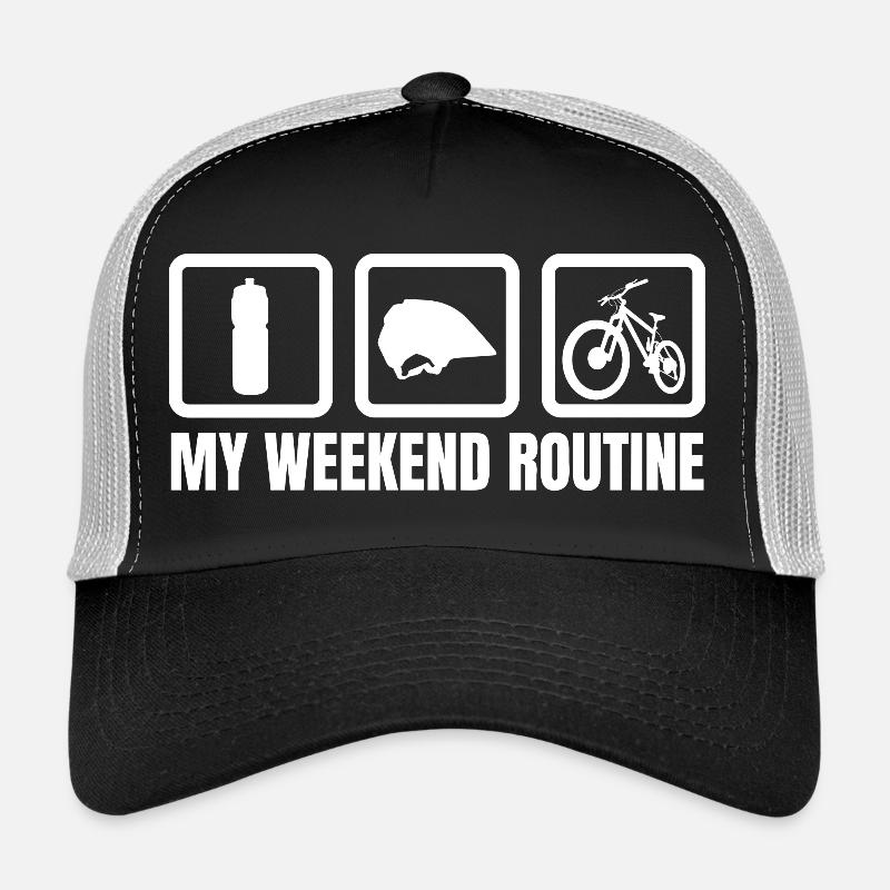 Routine du week-end de vélo de montagne Casquette trucker 