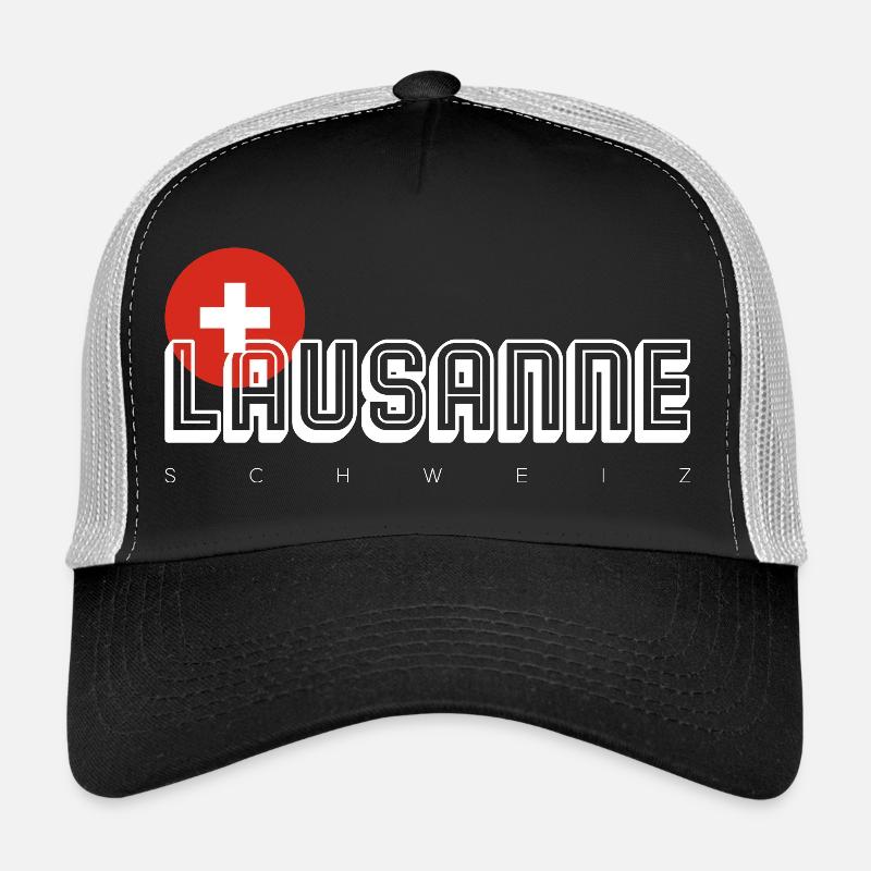 Dessin au trait de l’écusson suisse de Lausanne Casquette trucker 