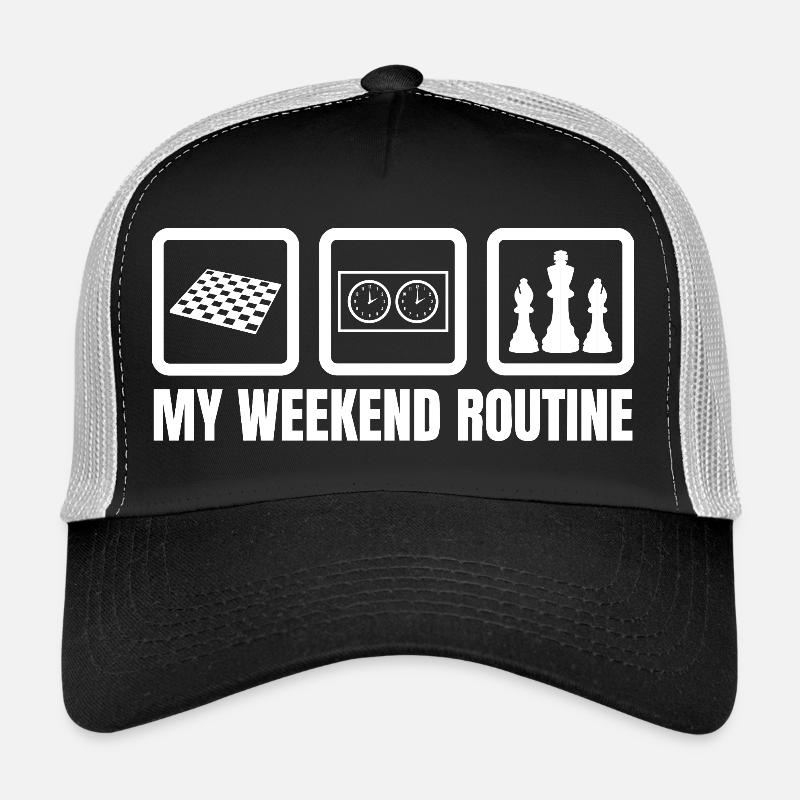 Schachspieler Wochenende - Trucker Cap - Schwarz/Steingrau