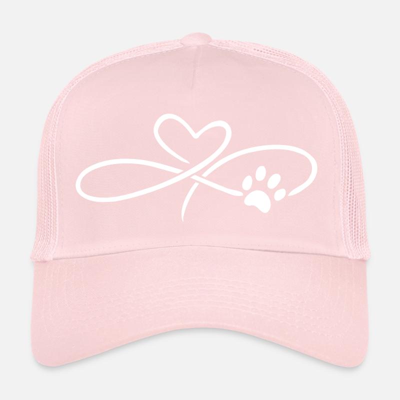 Infinity Herz mit Pfote Hund Katze Trucker Cap