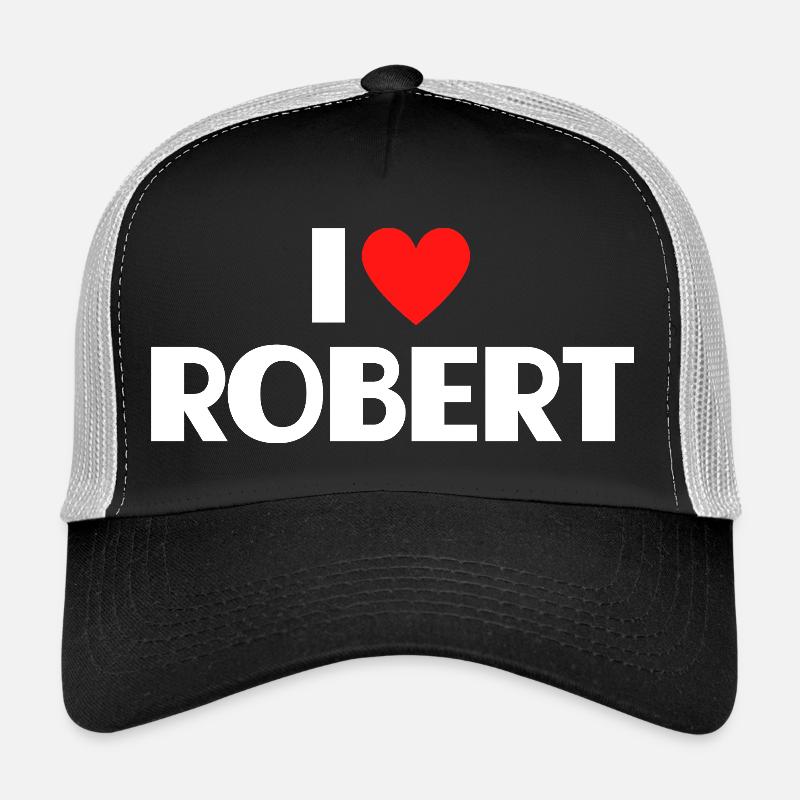 I love Robert Rotes Herz Romantischer Name Fan - Trucker Cap - Schwarz/Steingrau