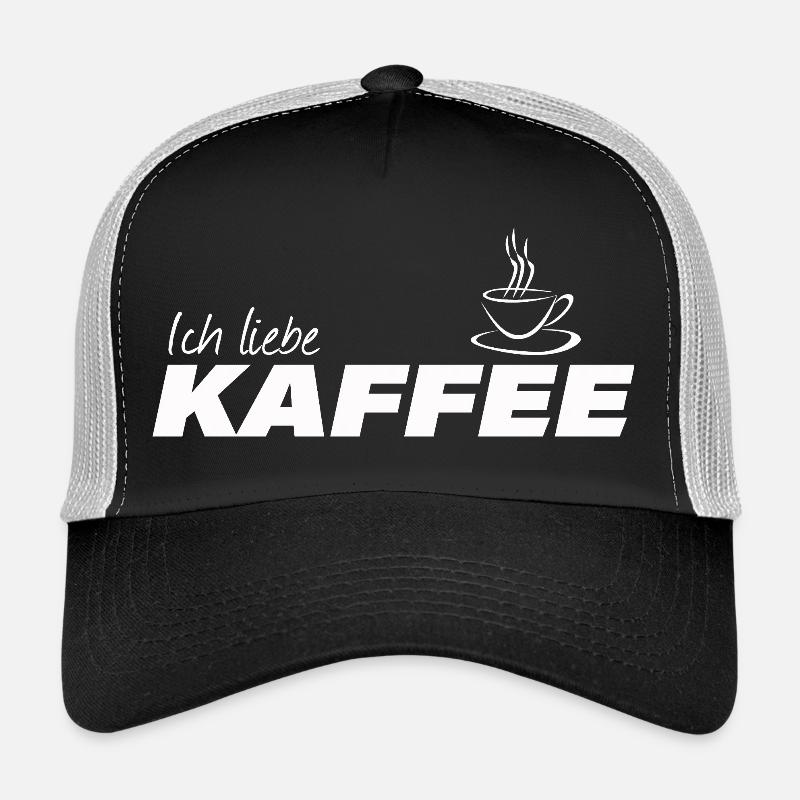 ICH LIEBE KAFFEE - Trucker Cap - Schwarz/Steingrau