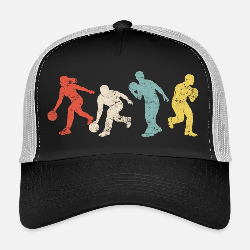 Dynamische Bowling Silhouetten in Farben Trucker Cap