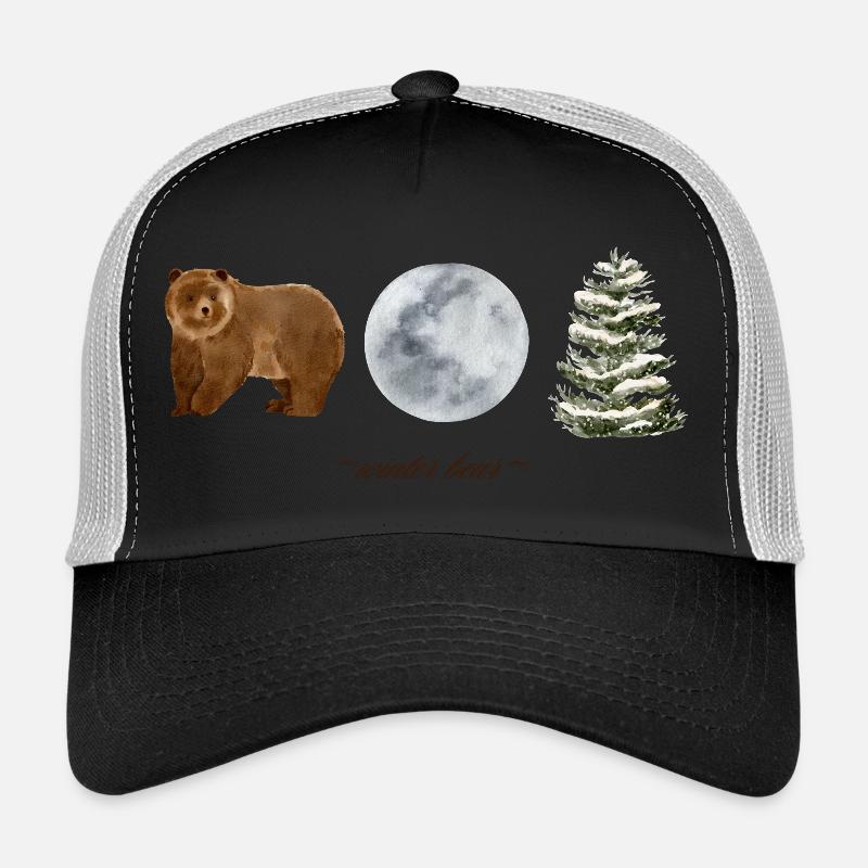 Ours d’hiver - Casquette trucker - noir/gris pierre