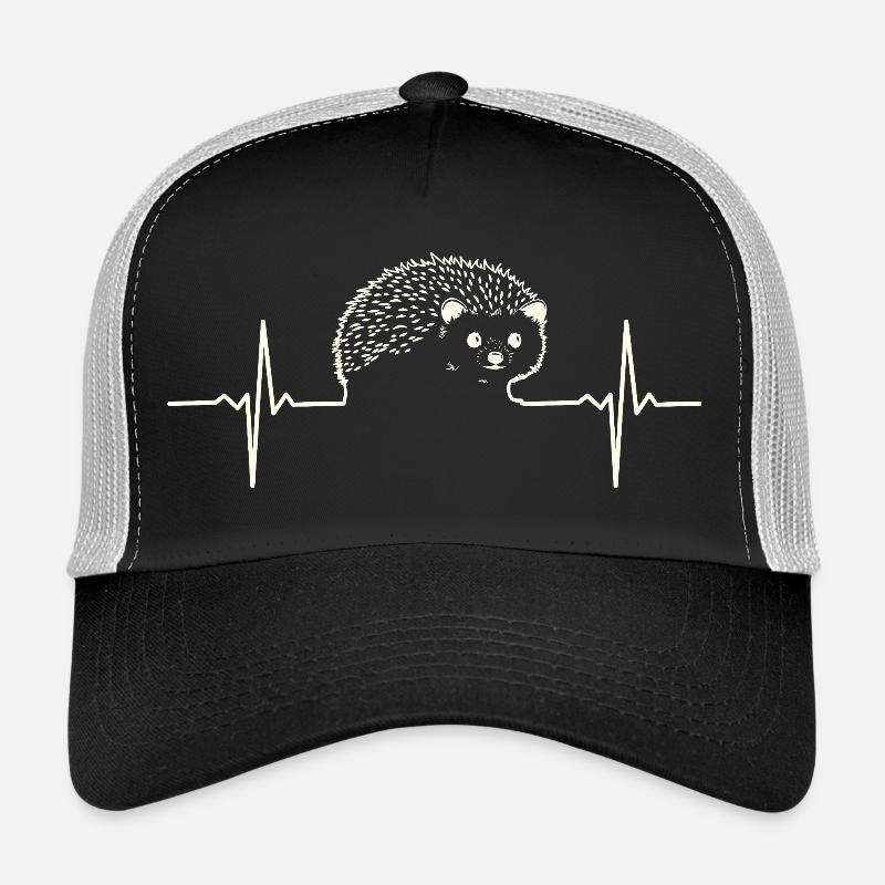 Heartbeat Hedgehog ECG Line Trucker Cap